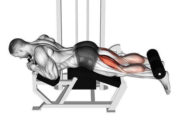 Femoral en máquina acostado